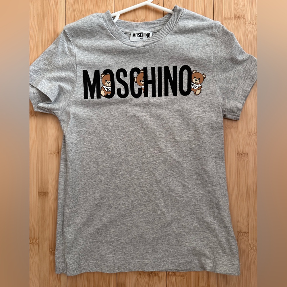 Moschino Kids Gray Bear Graphic T-Shirt